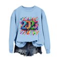thumbnail image 1 of WEAIXIMIUNG Chandail en Molleton Bleu Marine pour Femmes Automne et Hiver Col Rond Manches Longues Chandail en Molleton Imprimé Chandail de Noël, 1 of 4