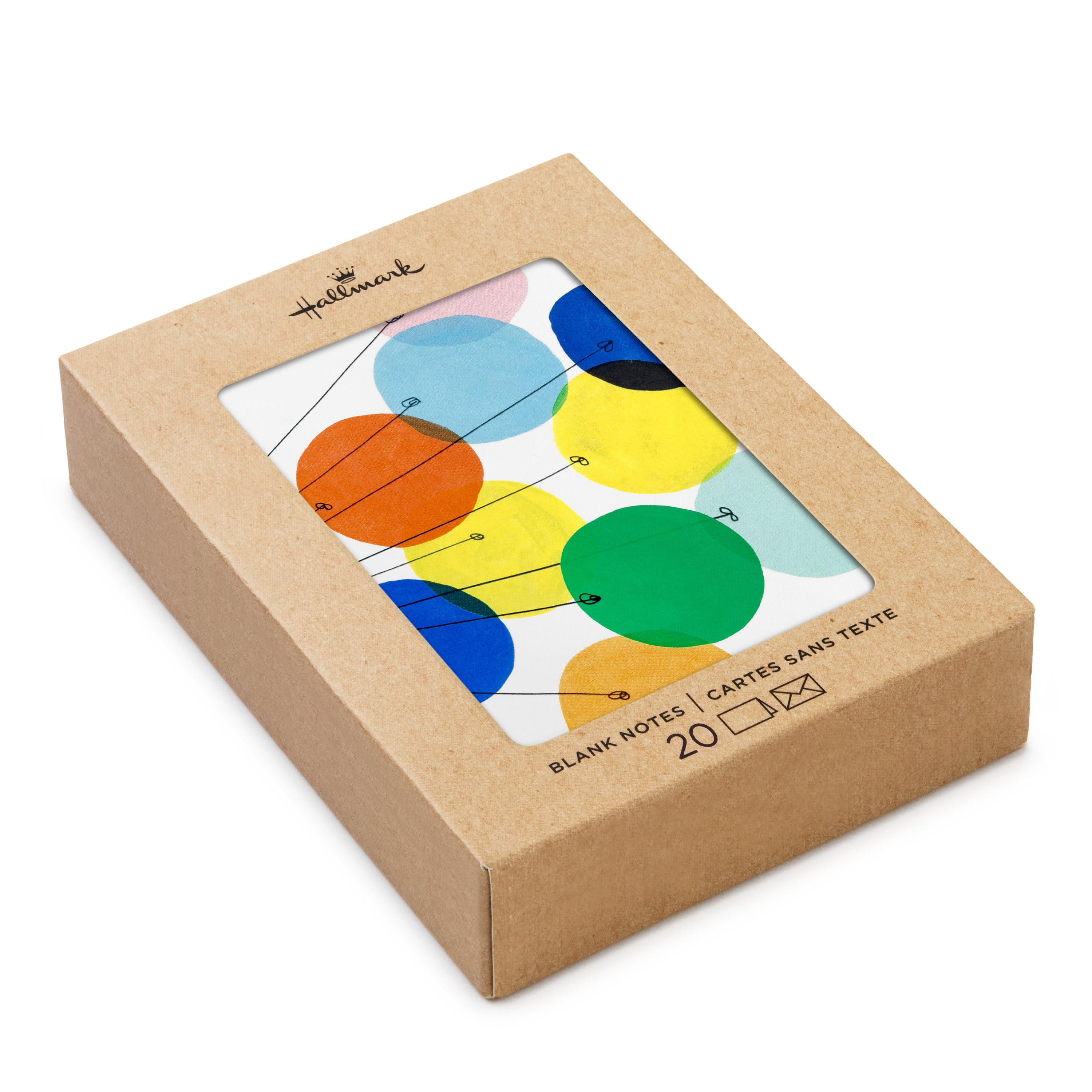 Hallmark Blank Notes (Colorful Balloons), 20 Count