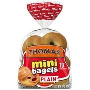 Thomas' Plain Mini Bagels, 10 Count, 15 oz Bag