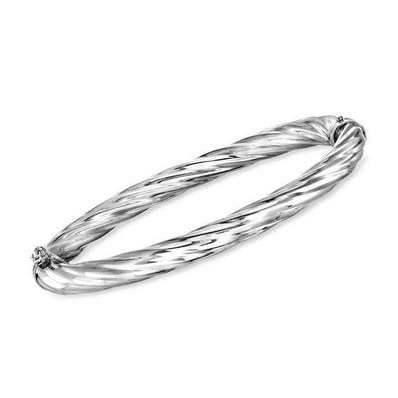 Ross-Simons Italian 6mm Sterling Silver Twisted Bangle Bracelet, Women's, Adult