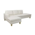 thumbnail image 3 of Hommoo L-Shaped Sectional Couch Sofa, Faux Leather Living Room Furniture Set for Apartment/Upstairs Loft/Living Room, 16.5'' Back Height, White(No Ottomans), 3 of 7