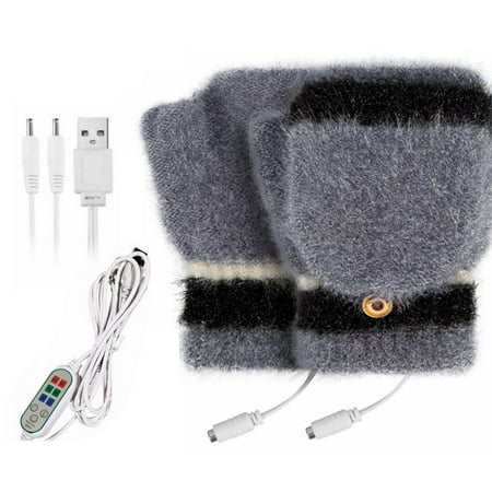

IMSHIE USB Heated Gloves double-sided heating Mitten Winter Hands Warm Laptop Gloves Half Heated Fingerless Heating temperature regulation heating gloves for Women Men typical