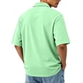 thumbnail image 4 of Men's Polo Shirts Short Sleeve with Pocket T-Shirts Buttons Casual Polo Moisture Wicking Golf Shirts Mint Green 3XL, 4 of 7