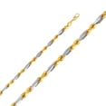 thumbnail image 2 of Wellingsale 14k Two Tone Yellow and White Gold Polished Solid 6.5mm Figarope Chain Necklace - 24", 2 of 6