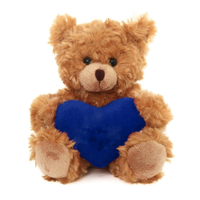 Oso de peluche Mocha de Plushland con mensaje personalizado en corazón bordado, oso de peluche Mocha, regalo personalizado de San Valentín para niñas, niños y sus seres queridos, 6 pulgadas (real)