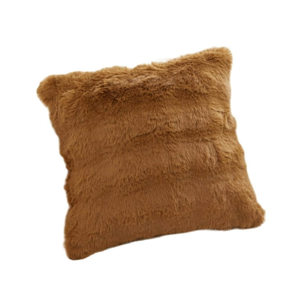 Funda de cojín de felpa, funda de cojín suave, multifuncional, compacta, funda de almohada para cama Caqui