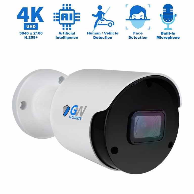 GW Security 32 Channel 4K AI PoE NVR System - 32 X 8MP Face Recognition Cameras, 8TB HDD, Color Night Vision