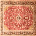 thumbnail image 1 of Ahgly Company Machine Washable Indoor Square Medallion Orange Traditional Area Rugs, 8' Square, 1 of 1