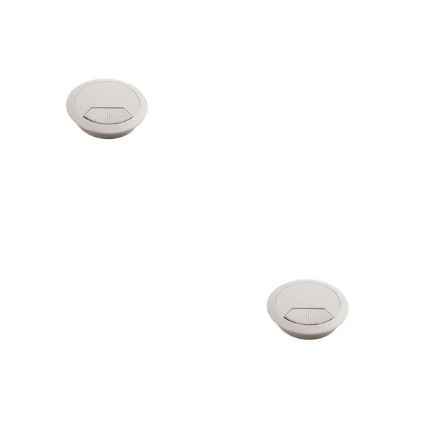 Kenally Cubierta de orificio de escritorio, redondo, desmontable, aislante, redondo, antioxidante, a prueba de polvo, antideslizante, para 50mm Gris Blanco 2piezas