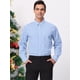 thumbnail image 2 of Camisa a cuadros para hombre, ajuste regular, con botones, manga larga, vestido, camisas a cuadros azul claro blanco M, 2 of 6