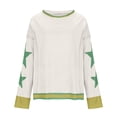 thumbnail image 5 of Htigea Women Y2K Sweatshirts Star Graphic Crew Neck Long Sleeve Casual Loose Pullover Top Green L, 5 of 6