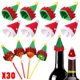 thumbnail image 2 of 30/1 Uds Mini gorros de Papá Noel cubiertas navideñas para botellas de vino piruleta sombrero de caramelo regalos de Navidad para niños decoraciones para cenas y fiestas navideñas, 2 of 4