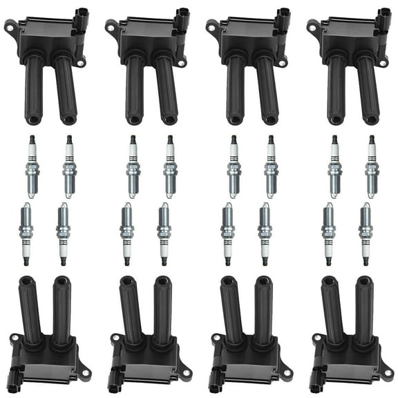 8 ISA Ignition Coil and 16 Champion Spark Plugs Compatible with 2009-2019 Dodge Challenger 5.7L V8 Replacement for UF504