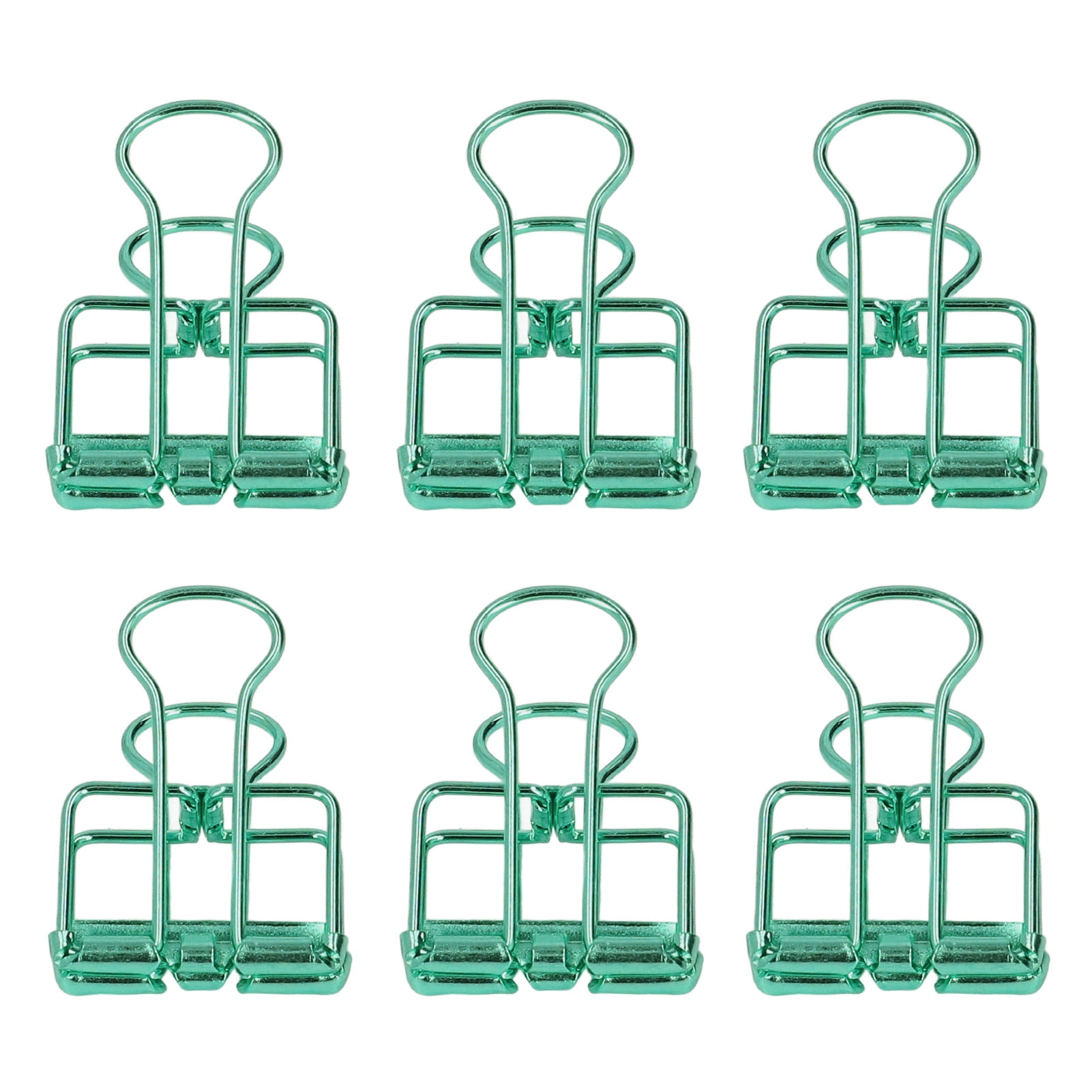 Yajisi 80-Piece 19mm (0.75 in) Small Metal Hollow Binder Clips Strong Clamping Paper Clamps, Green