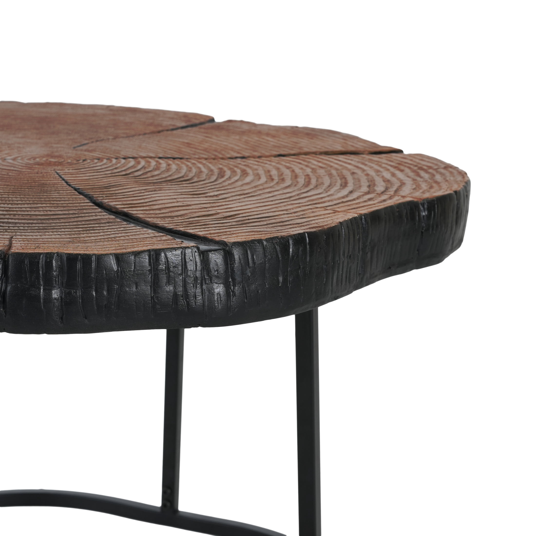 Christopher Knight Home 27" Modern Industrial Coffee Table, MGO Natural Wood & Black Metal Base