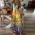 thumbnail image 2 of Vestido largo HUOGUO Fashion para mujer, verano, cuello en V, 2 of 4