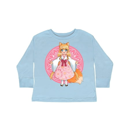 

Inktastic Fox Chibi Anime Girl Gift Toddler Toddler Girl Long Sleeve T-Shirt