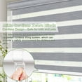 thumbnail image 4 of MiLin Cordless Blackout Zebra Blinds, Light Control Shading Privacy Dual Layer Roller Window Shades and Blinds, Day and Night Blinds Fast Delivery Custom (Blackout Grey, 15" W X 48" H), 4 of 6