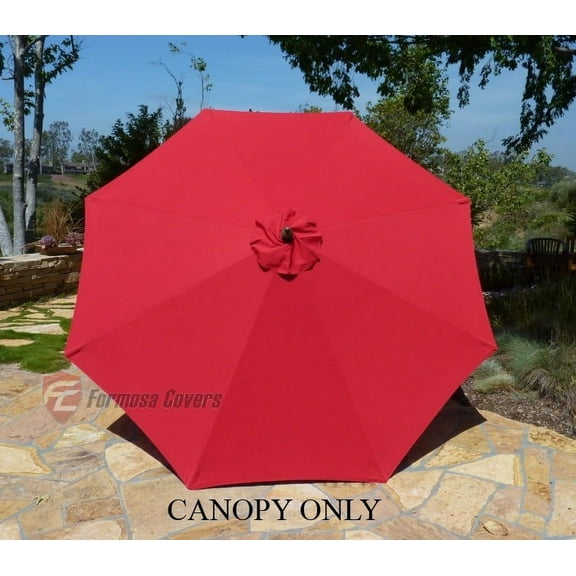 Covered Living 9ft Umbrella Replacement Canopy 8 Ribs in Red (Canopy Only)