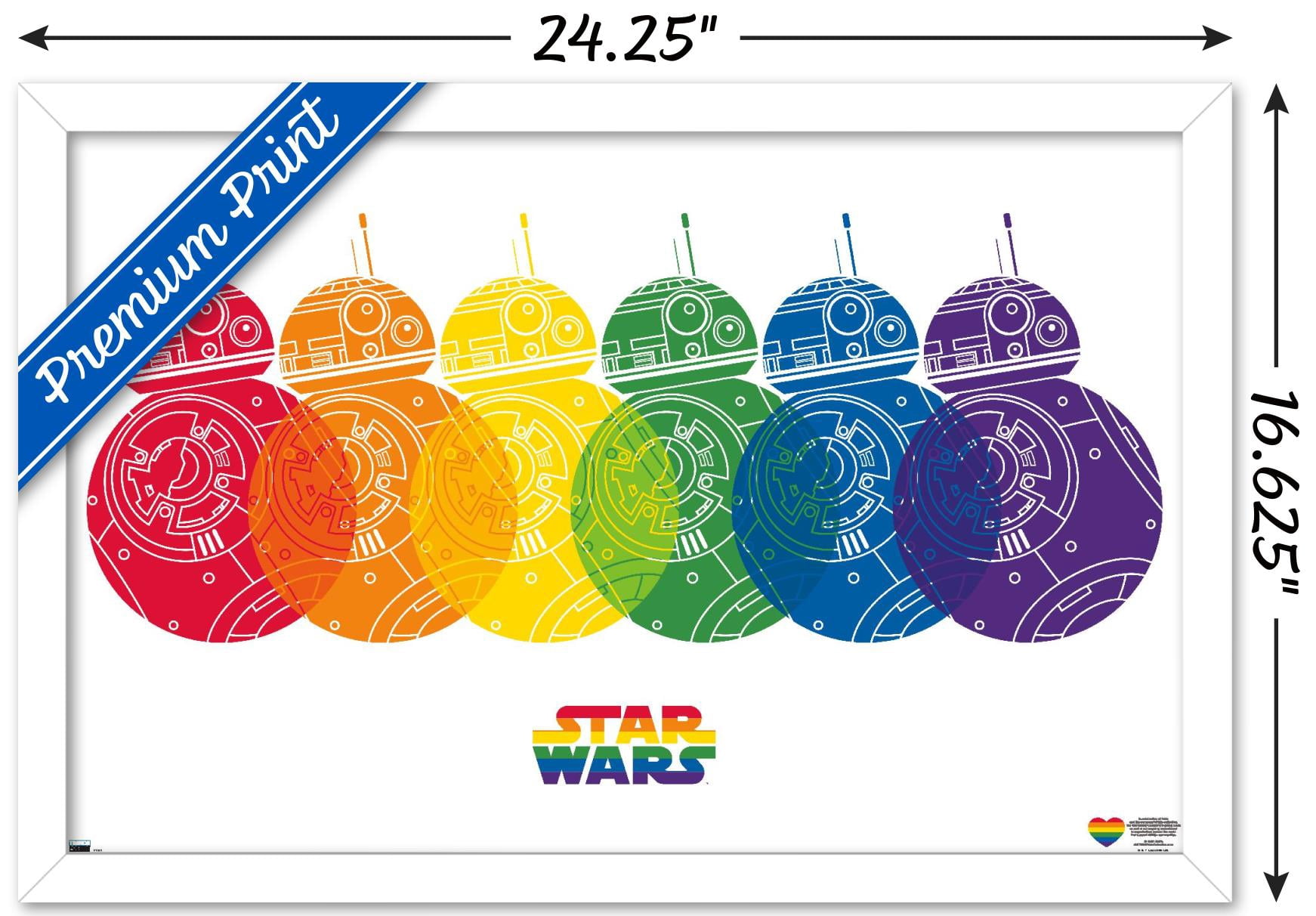 Star Wars: Saga - BB-8 Pride Wall Poster, 14.725" x 22.375" Framed
