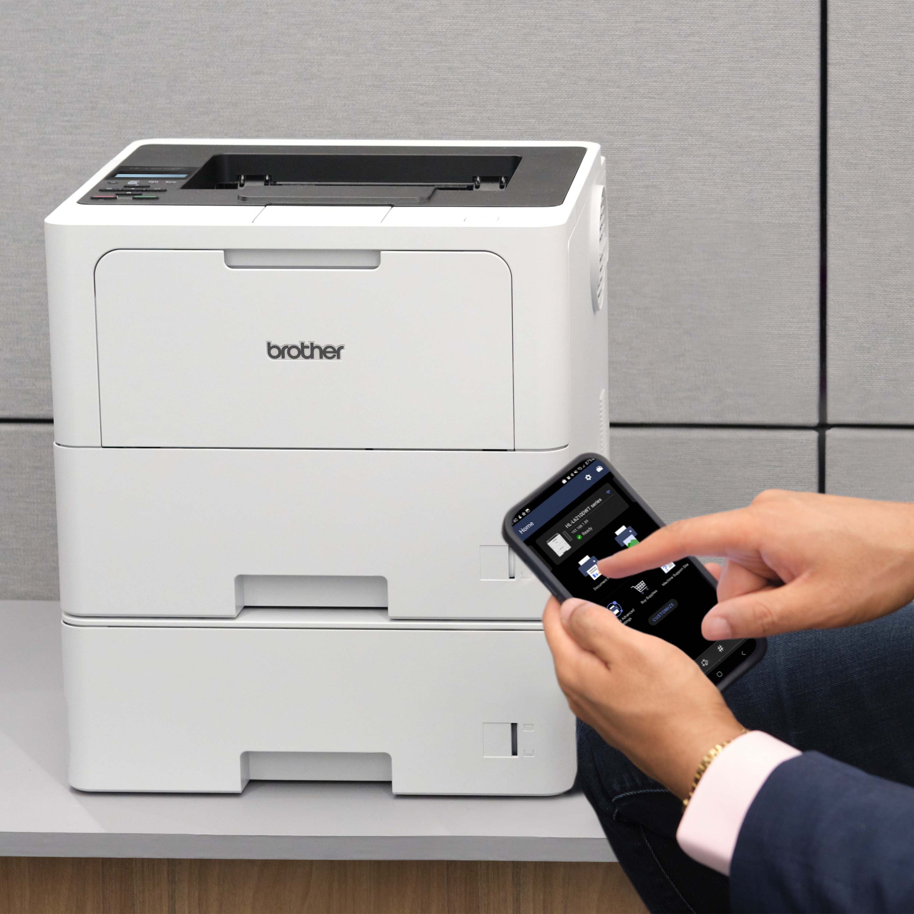 Brother HL-L6210DWT Business Monochrome Laser Printer with Dual Paper Trays, Wireless Networking, and Duplex Printing