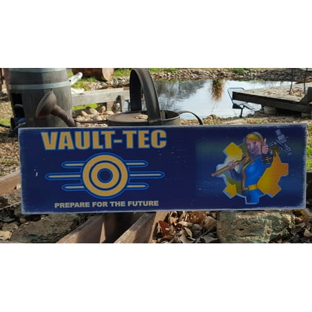 Man Cave Country Primitive Distressed Wood Print Sign 7 25 X 24 Fallout Vault Tec Girl Sign
