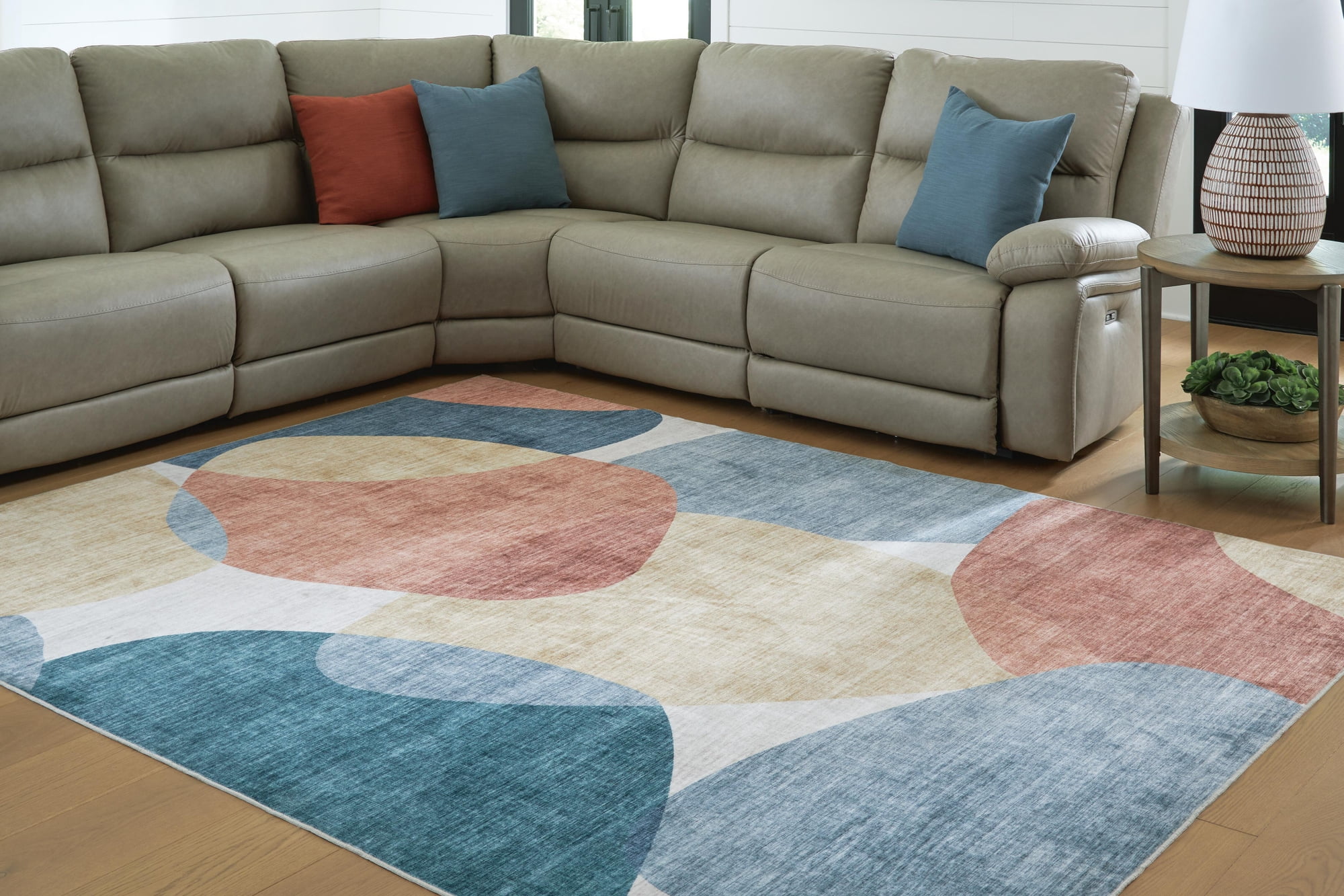 Signature Design by Ashley Chanleigh 8' x 10' Washable Area Rug, Multicolor Contemporary Abstract Design