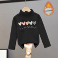 thumbnail image 2 of TOOYOU Girls Fleece Shirts High Collar And Velvet For Warmth Soft Tops Solid Color Heart Print Long Sleeved T-Shirt Size 7-8 Years, 2 of 3