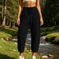 thumbnail image 6 of Women's Sweatpants Lounge with Elastic Waist Ladies' Wide Leg Curved Knife Casual Loose 9-inch Elastic Waist Drawstring Pocket Long Sweatpants Comfy Sweatpants for Women Gifts for Her, 6 of 8