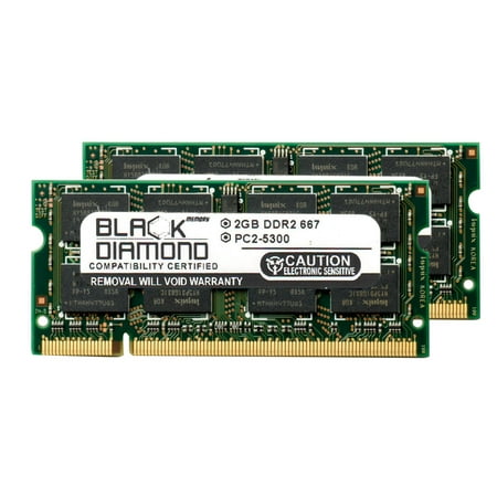4GB 2X2GB Memory RAM for Apple Mac mini MB138LL/A (1.83GHz Intel Core 2 Duo) 200pin 667MHz DDR2 SO-DIMM Black Diamond Memory Module