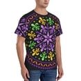 thumbnail image 2 of Vsdgher Mardi Gras5 Print Men's Dry Fit Mesh Athletic Shirts Moisture Wicking Tennis T-Shirt Tops, 2 of 9