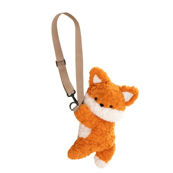 YIEMEEN Women Plush Backpack Lovely Foxes Crossbody Bag Coin Purse Soft Shoulder Bag