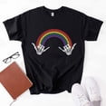 thumbnail image 3 of LGBTQ Skeleton Hand Rocks T-Shirt, Pride Rainbow Shirt, Perfect Gift For Pride Month, Gay Lesbian Shirt, 3 of 3
