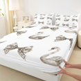 thumbnail image 3 of Feelyou Cartoon Bow-tie Girl Full Size Sheets, Romantic Swan Animal Bed Sheets, 4 Pieces, 3 of 7
