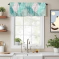 thumbnail image 2 of Valance Curtain Green Teal Palm Leaves Kitchen Curtain for Window Summer Tropical Botanical Coastal Rod Pocket Curtain Valance Window Treatment for Kitchen Bathroom Dining Room 1 Panel 54x18inch, 2 of 9