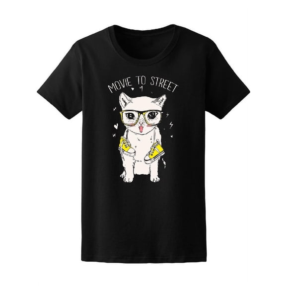 Cutie  Fashion Cat  With Shoes T-Shirt Women -Image by Shutterstock, Female Large