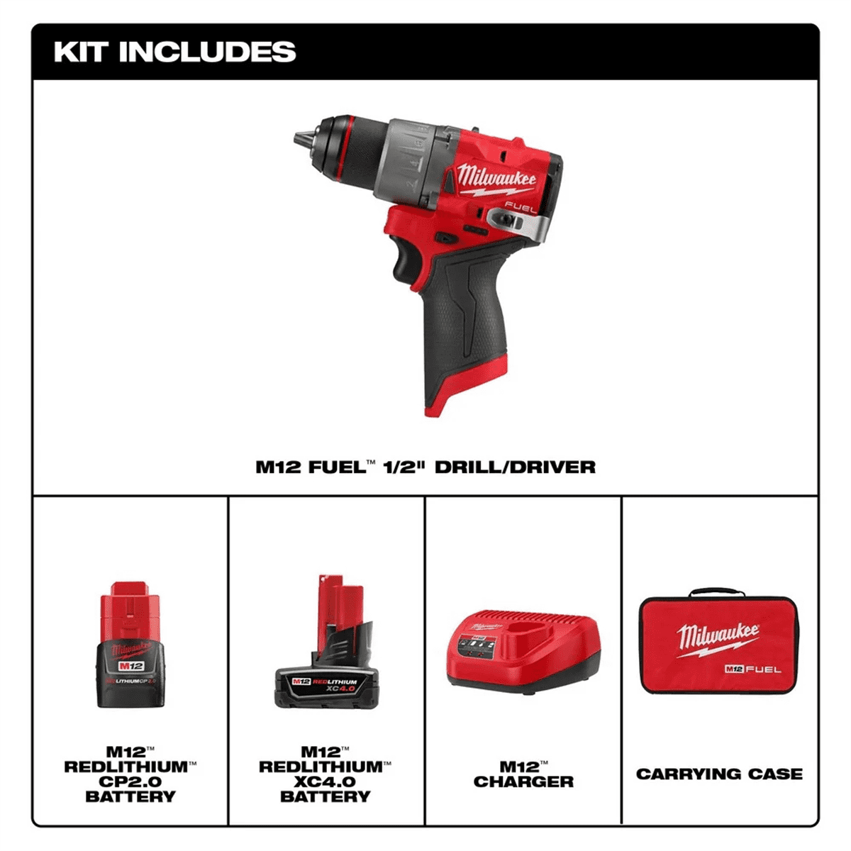 Milwaukee 3403-22 M18 FUEL 1/2" Hammer Drill with AUTOSTOP and REDLINK