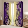thumbnail image 2 of Feelyou Adult Abstract Ombre Black Out Curtains, Yellow Purple Gradient Stripes Curtains Pack of 2 (42x63 Each), Boho Modern Art Bedroom Curtains, Window Curtains Bedroom Decor, 2 of 6