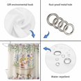 thumbnail image 4 of Spring Floral Pig Shower Curtain, Waterproof Shower Curtains for Bathroom, Weeping Flowers Leaves Farmhouse Rustic Washable Fabric Bathtub Curtain Set Bath Decor with 12 Hooks 72"x78", 4 of 8