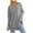 Gray, variant on Abomasnow Women's Casual Long Sleeve Tunic Tops Fall Lightweight Solid Pullover Tops Loose Fit Crew Neck Round Hem T-Shirts with Thumb Holes