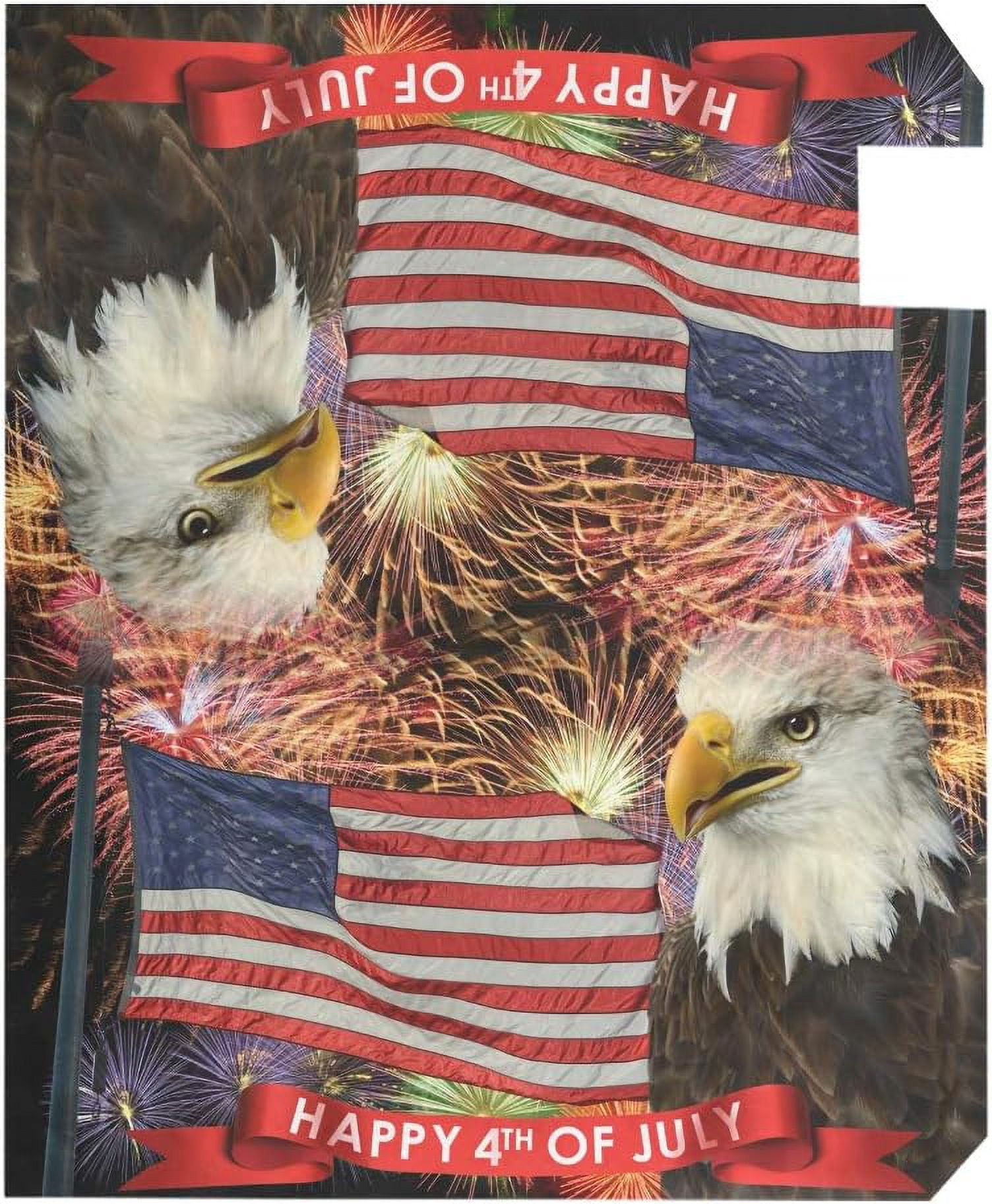 Fireworks 4Th of July Magnetic Mailbox Cover American Flag Patriotic Post Box Cover Wrapped for Standard Mailboxes