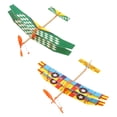thumbnail image 2 of Shisuyan 2Pcs Rubber Band Powered Airplane Model Biplane Toys for Kids (Random Pattern), 2 of 8