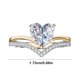 thumbnail image 3 of Anillo de compromiso con circonitas en forma de corazón, joyería fina de moda, anillos de imitación de aleación, para decoración del hogar, decoración de habitaciones y paredes., 3 of 6
