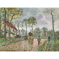 thumbnail image 2 of Pissarro, Camille 32x25 White Modern Wood Framed Museum Art Print Titled - Louveciennes stagecoach, 2 of 4