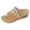 Khaki, variant on Womens Wedge Sandals Leather Dressy Flip Flops Wide Width Rubber Sole Comfortable Walking Casual Slip on Summer Slides Shoes Khaki Size 6.5