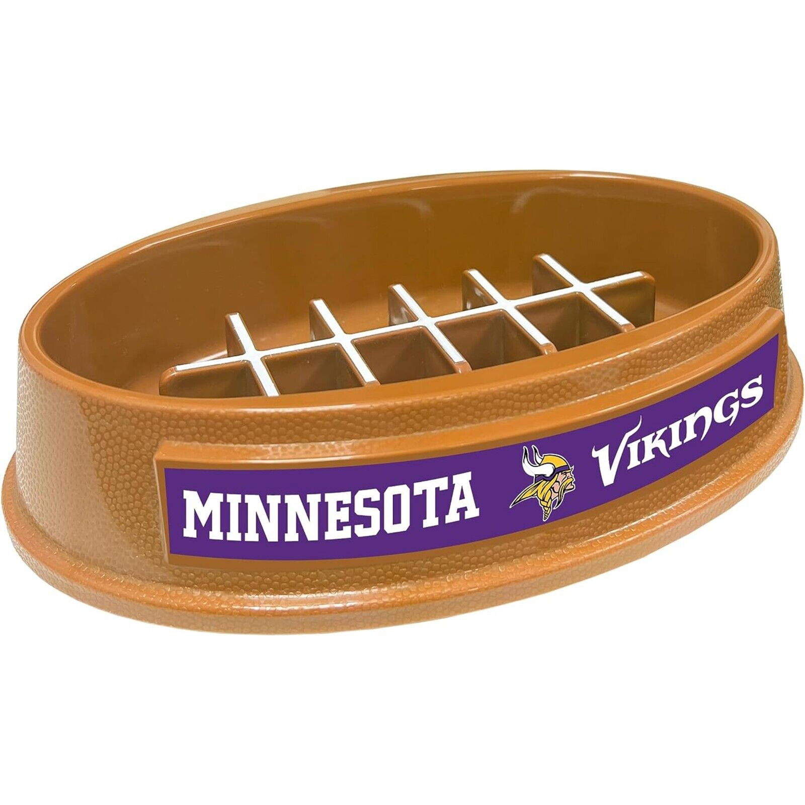 Pets First NFL Minnesota Vikings Super-Bowl Slow Feeder Bowl for Dogs and Cats, Football Design for Healthy Digestion, Non-Slip, for Large & Small Pet