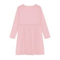 thumbnail image 6 of Gpaecead Girls Dress Long Sleeve Solid Color Stretchy Flared Flowy Midi Dresses Twirly Skater Dress Pink, 6 of 9
