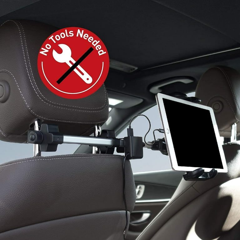 Macally Tablet Holder for Car Headrest with 4 Device USB Car