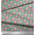 thumbnail image 2 of Soimoi Polyester Crepe Fabric Stripe & Rose Floral Printed Fabric 1 Yard 52 Inch Wide, 2 of 3
