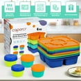 thumbnail image 3 of Caperci 4 Pack Reusable Snack Bento Boxes -5 Compartment Lunchable Boxes Container with 4 Leakproof Sauce Containers, Dishwasher Safe, BPA Free,Wheat Straw (‎Jewel Brights Color), 3 of 10